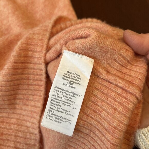 J CREW Womens Sweater XXS Peach Merino Alpaca Pullover Relaxed Polo Preppy - Picture 8 of 10